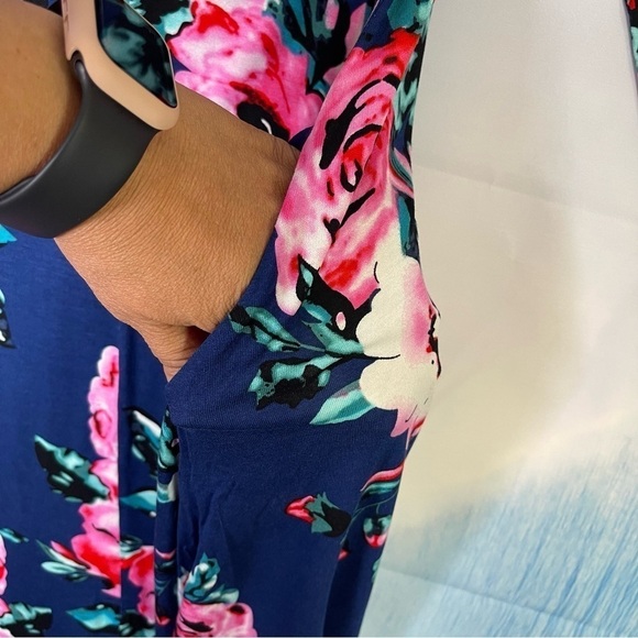 QIXING Women's Off The Shoulder Loose Tank Dress floral Swing Sundress SIZE S - Picture 7 of 10